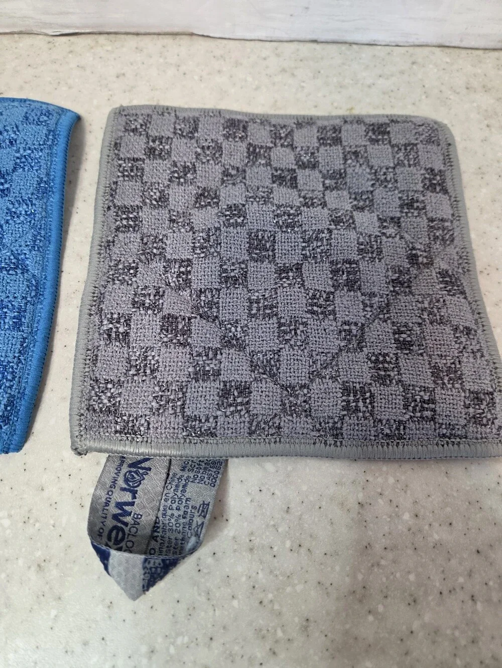 Norwex EnviroScrub Cloths Set of 2 Blue Gray Microfiber Scrubber Cleaning Pads